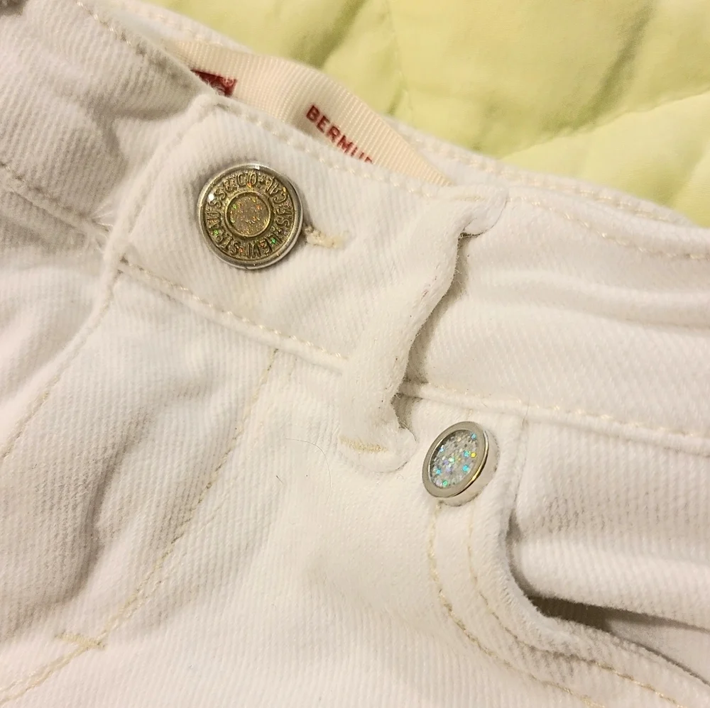 Levi's Bermuda Jeans Shorts w/ Sparkle Buttons
